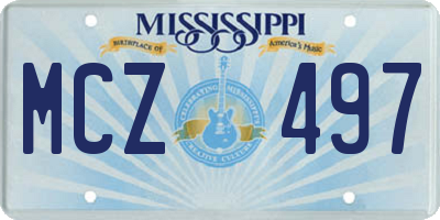 MS license plate MCZ497