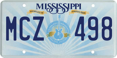 MS license plate MCZ498