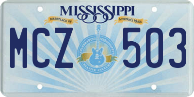 MS license plate MCZ503