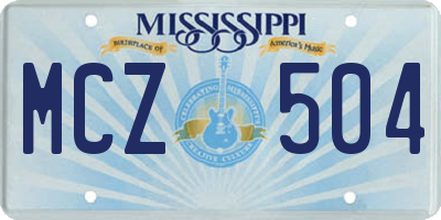 MS license plate MCZ504