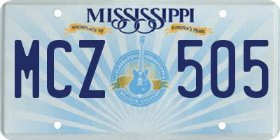 MS license plate MCZ505