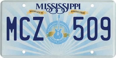 MS license plate MCZ509