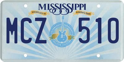 MS license plate MCZ510