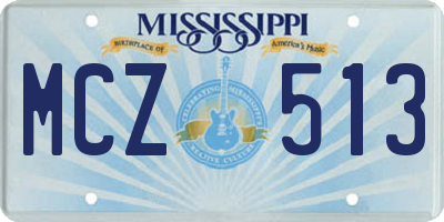 MS license plate MCZ513