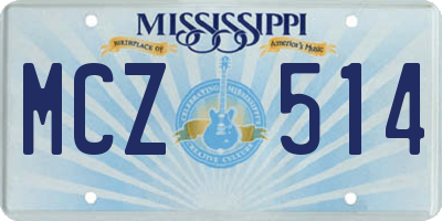 MS license plate MCZ514