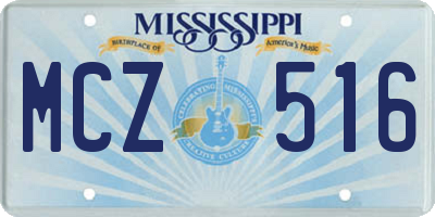 MS license plate MCZ516