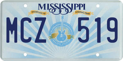 MS license plate MCZ519