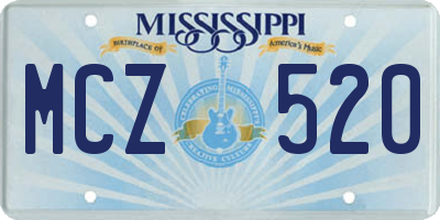 MS license plate MCZ520