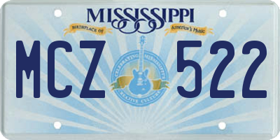 MS license plate MCZ522