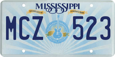 MS license plate MCZ523