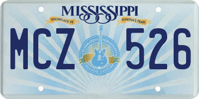 MS license plate MCZ526