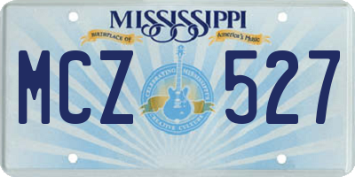 MS license plate MCZ527