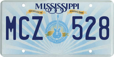 MS license plate MCZ528