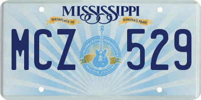 MS license plate MCZ529