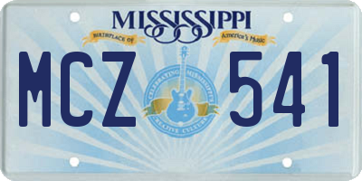 MS license plate MCZ541