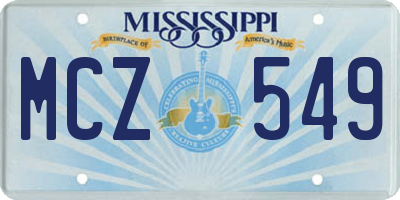 MS license plate MCZ549