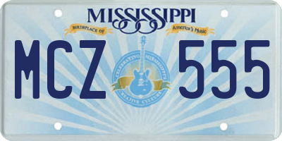 MS license plate MCZ555