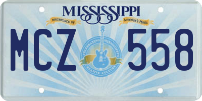 MS license plate MCZ558