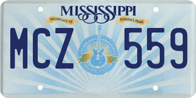 MS license plate MCZ559