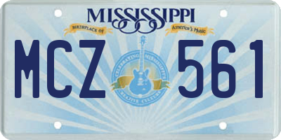 MS license plate MCZ561