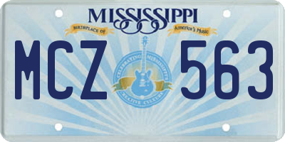 MS license plate MCZ563