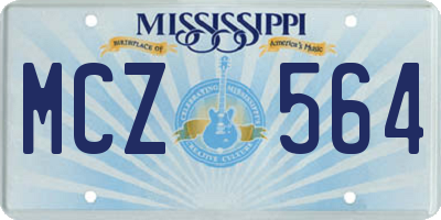 MS license plate MCZ564