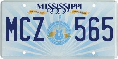 MS license plate MCZ565