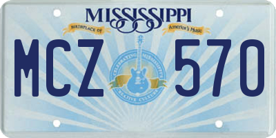 MS license plate MCZ570