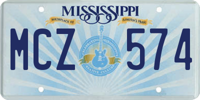 MS license plate MCZ574