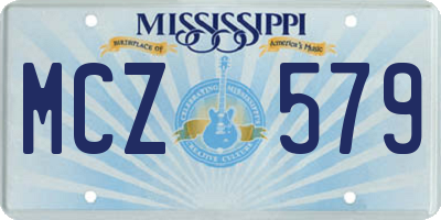 MS license plate MCZ579