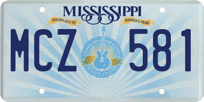 MS license plate MCZ581