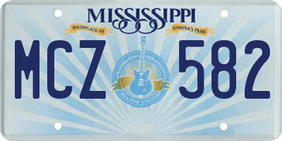 MS license plate MCZ582