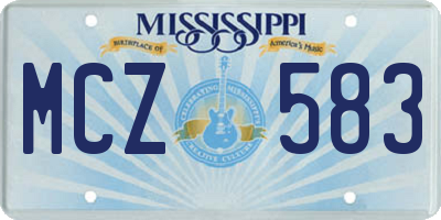MS license plate MCZ583
