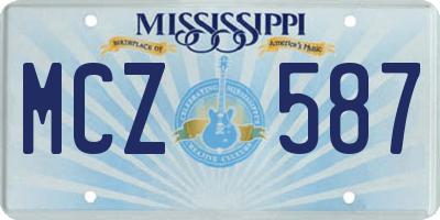 MS license plate MCZ587