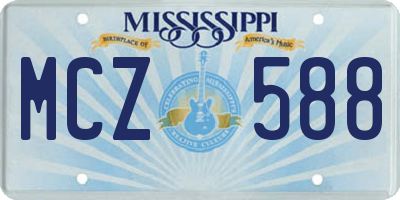 MS license plate MCZ588