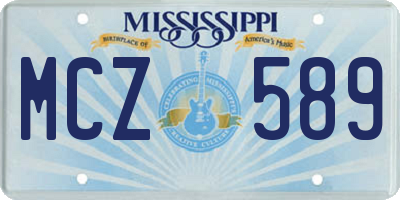 MS license plate MCZ589