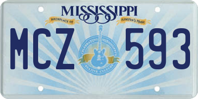 MS license plate MCZ593