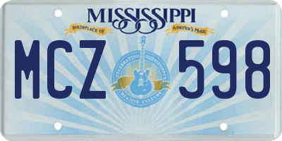 MS license plate MCZ598