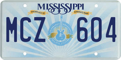 MS license plate MCZ604
