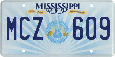 MS license plate MCZ609