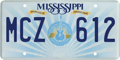 MS license plate MCZ612