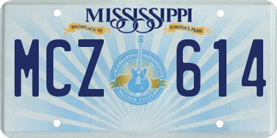 MS license plate MCZ614