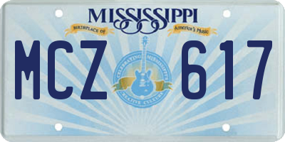 MS license plate MCZ617