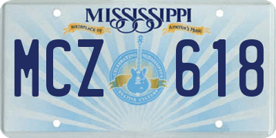 MS license plate MCZ618