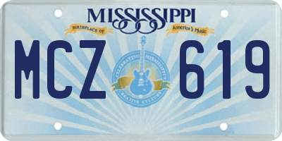 MS license plate MCZ619