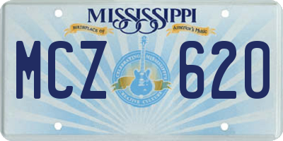 MS license plate MCZ620