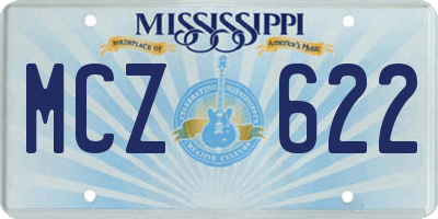 MS license plate MCZ622