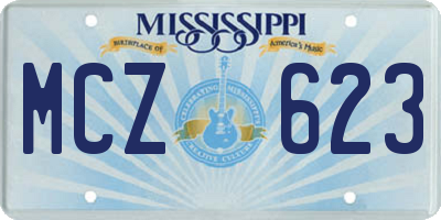 MS license plate MCZ623