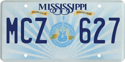 MS license plate MCZ627