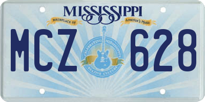 MS license plate MCZ628